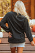 Pumpkin Spice Graphic Corded Knit Long Sleeve Pullover