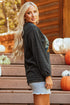 Pumpkin Spice Graphic Corded Knit Long Sleeve Pullover