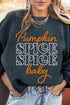 Pumpkin Spice Graphic Corded Knit Long Sleeve Pullover