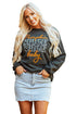 Pumpkin Spice Graphic Corded Knit Long Sleeve Pullover