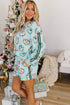 Puppies Wreath Print Pocket Sweatshirt And Short Lounge Set