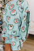 Puppies Wreath Print Pocket Sweatshirt And Short Lounge Set