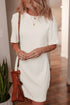 Pure Cotton Drop Shoulder Crew Neck Shift T Shirt Dress