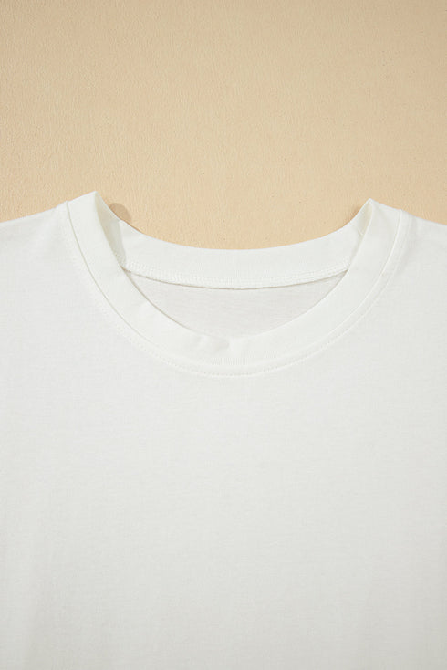 Pure Cotton Drop Shoulder Crew Neck Shift T Shirt Dress