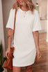 Pure Cotton Drop Shoulder Crew Neck Shift T Shirt Dress