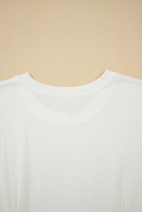 Pure Cotton Drop Shoulder Crew Neck Shift T Shirt Dress