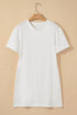 Pure Cotton Drop Shoulder Crew Neck Shift T Shirt Dress