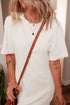 Pure Cotton Drop Shoulder Crew Neck Shift T Shirt Dress