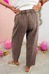 Pure Cotton Seam Elastic Waist Barrel Pants