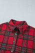 Pure Polyester Plaid Pattern Button Front Shacket