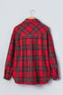Pure Polyester Plaid Pattern Button Front Shacket