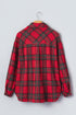 Pure Polyester Plaid Pattern Button Front Shacket