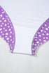 Purple Plus Size Polka Dot Print Ruffled Knotted V Neck Tankini Set