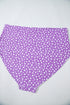 Purple Plus Size Polka Dot Print Ruffled Knotted V Neck Tankini Set
