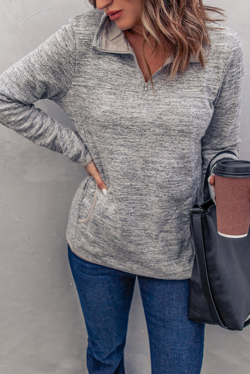 Quarter Zip Pullover Sweatshirt