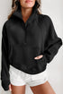Quarter Zip Raglan Sleeve Kangaroo Pocket Sweatshirt