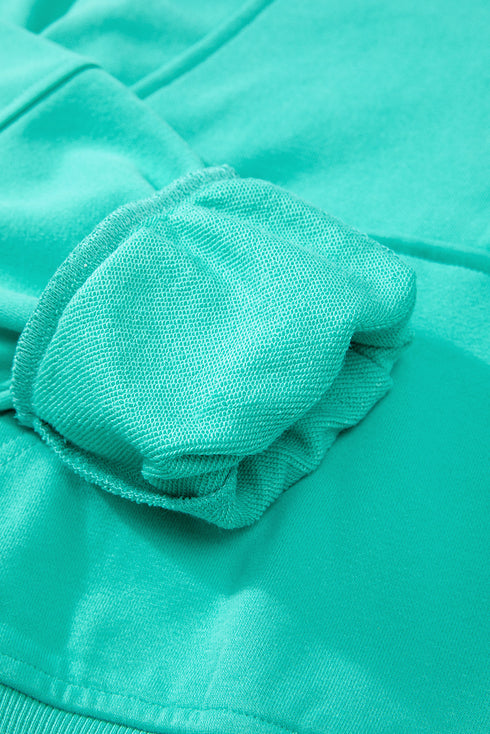 Quarter Zip Raglan Sleeve Kangaroo Pocket Sweatshirt
