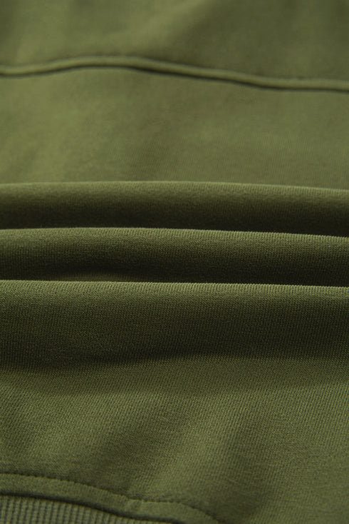 Quarter Zip Raglan Sleeve Kangaroo Pocket Sweatshirt
