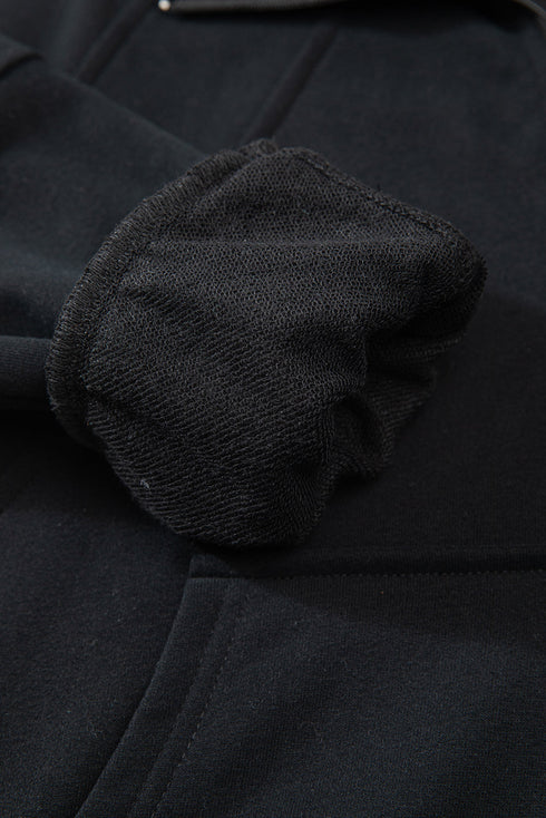 Quarter Zip Raglan Sleeve Kangaroo Pocket Sweatshirt
