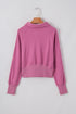 Quarter Zip Raglan Sleeve Kangaroo Pocket Sweatshirt
