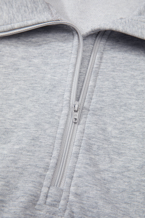 Quarter Zip Raglan Sleeve Kangaroo Pocket Sweatshirt