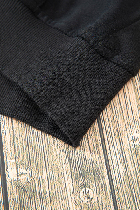 Quarter Zip Raglan Sleeve Kangaroo Pocket Sweatshirt