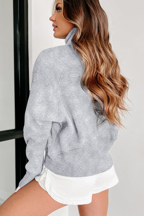 Quarter Zip Raglan Sleeve Kangaroo Pocket Sweatshirt
