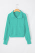 Quarter Zip Raglan Sleeve Kangaroo Pocket Sweatshirt