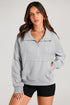 Quarter Zip Raglan Sleeve Kangaroo Pocket Sweatshirt