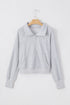 Quarter Zip Raglan Sleeve Kangaroo Pocket Sweatshirt