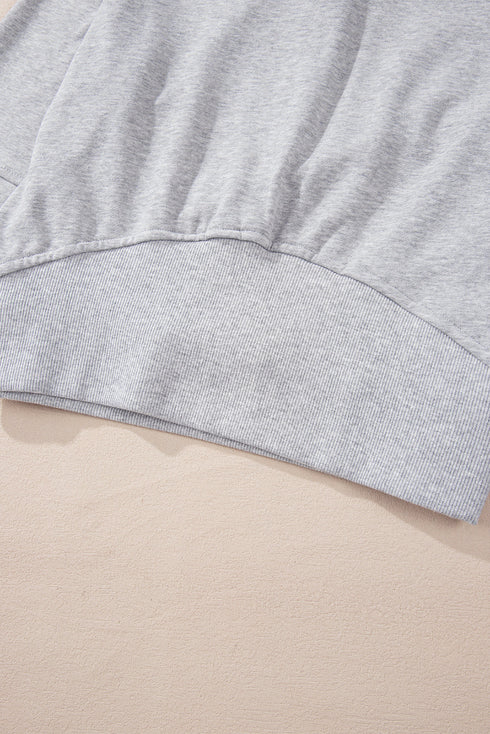 Quarter Zip Raglan Sleeve Kangaroo Pocket Sweatshirt