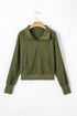 Quarter Zip Raglan Sleeve Kangaroo Pocket Sweatshirt
