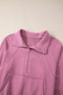 Quarter Zip Raglan Sleeve Kangaroo Pocket Sweatshirt