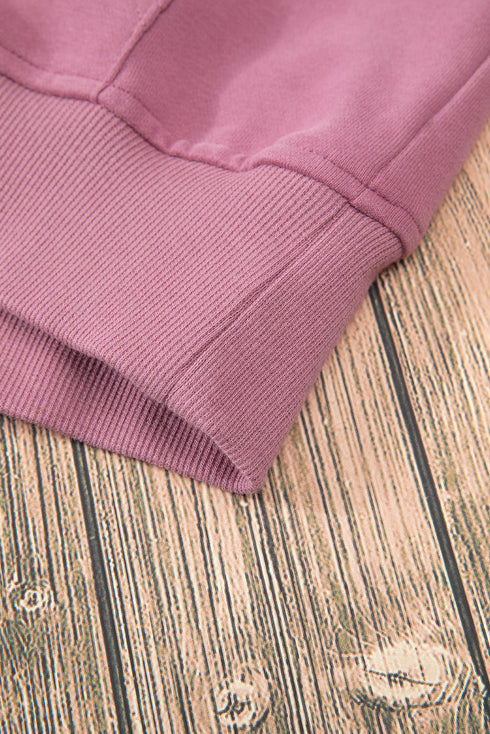 Quarter Zip Raglan Sleeve Kangaroo Pocket Sweatshirt