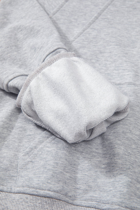 Quarter Zip Raglan Sleeve Kangaroo Pocket Sweatshirt