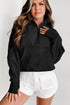 Quarter Zip Raglan Sleeve Kangaroo Pocket Sweatshirt