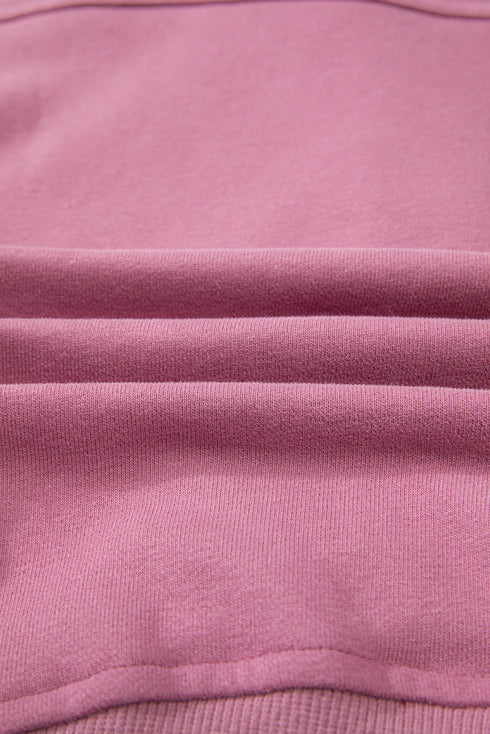 Quarter Zip Raglan Sleeve Kangaroo Pocket Sweatshirt