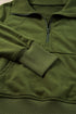 Quarter Zip Raglan Sleeve Kangaroo Pocket Sweatshirt
