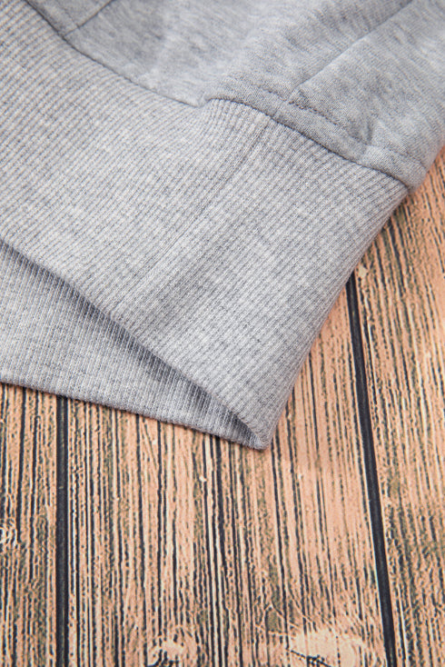 Quarter Zip Raglan Sleeve Kangaroo Pocket Sweatshirt