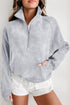 Quarter Zip Raglan Sleeve Kangaroo Pocket Sweatshirt