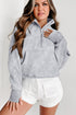 Quarter Zip Raglan Sleeve Kangaroo Pocket Sweatshirt