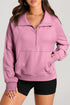 Quarter Zip Raglan Sleeve Kangaroo Pocket Sweatshirt