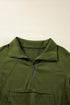 Quarter Zip Raglan Sleeve Kangaroo Pocket Sweatshirt