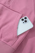 Quarter Zip Raglan Sleeve Kangaroo Pocket Sweatshirt