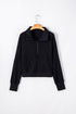 Quarter Zip Raglan Sleeve Kangaroo Pocket Sweatshirt