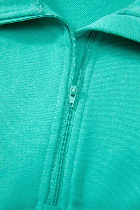 Quarter Zip Raglan Sleeve Kangaroo Pocket Sweatshirt
