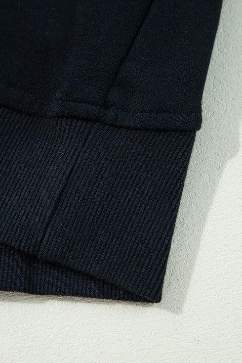 Quarter Zip Raglan Sleeve Kangaroo Pocket Sweatshirt
