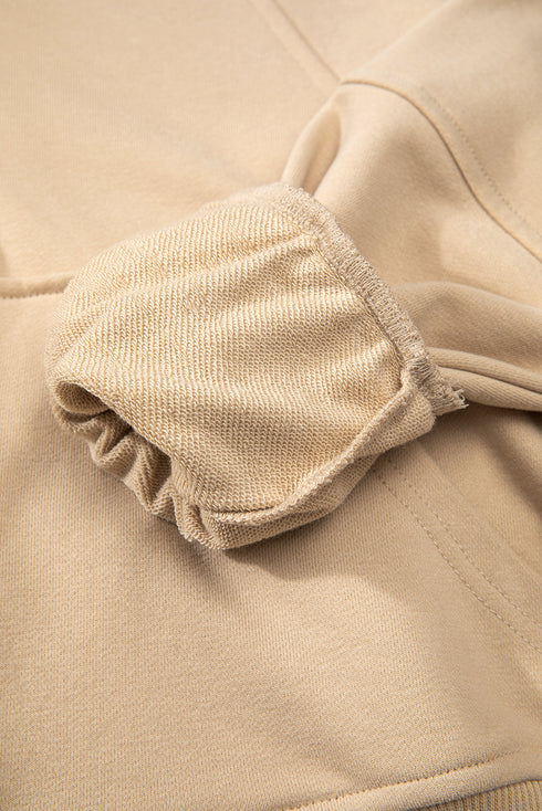 Quarter Zip Raglan Sleeve Kangaroo Pocket Sweatshirt