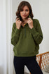 Quarter Zip Stand Neck Kangaroo Pocket Sweatshirt