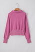 Quarter Zip Stand Neck Kangaroo Pocket Sweatshirt